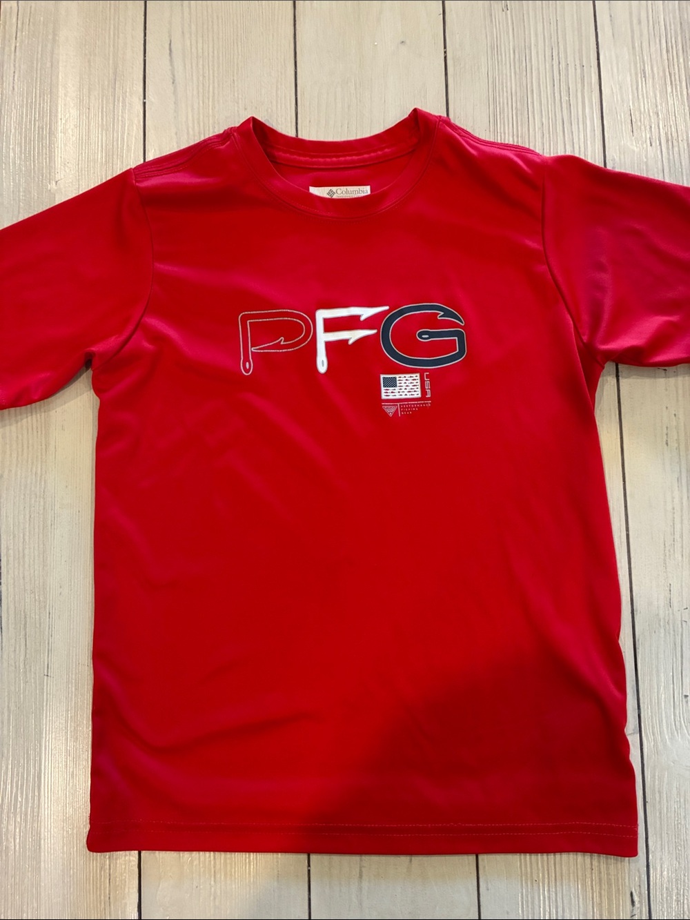 Columbia Red PFG Short Sleeve Tee for Kids